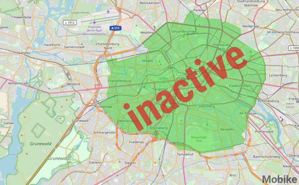 Mobike Geschäftsgebiet Berlin Geschäftsgebiet Mobike in Berlin